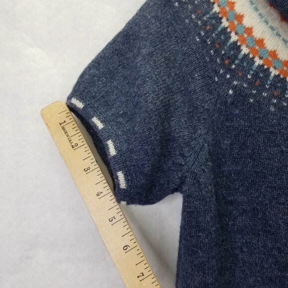 Blue Knit Wool Women's Top with Hood - Picture 13 of 14